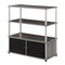 Convenience Concepts Designs2Go Highboy TV Stand with Storage Cabinets and Shelves, Gray, Black